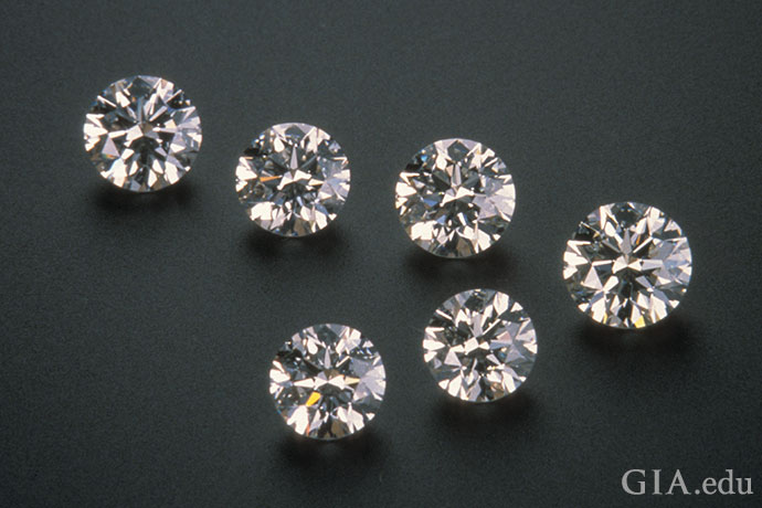 The diamonds in this photo range from 0.75 ct to 1.01 carats.