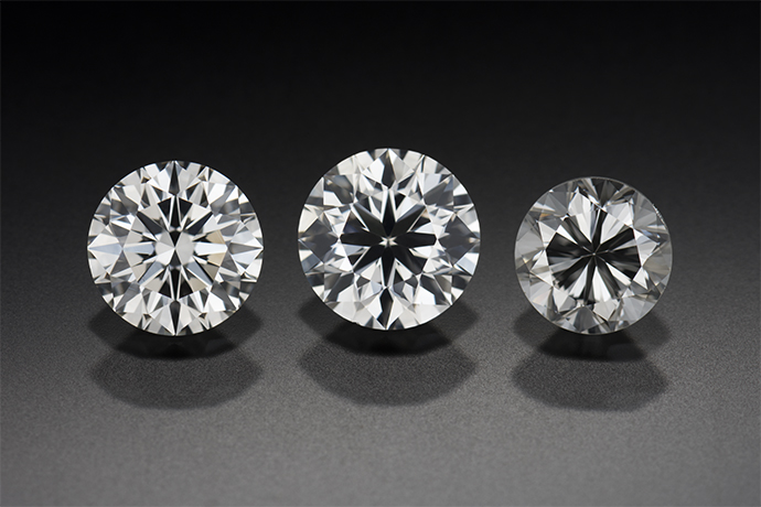 Three round brilliant diamonds