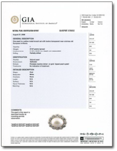 GIA's Pearl Identification Report