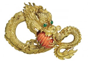 Van Cleef & Arpels Dragon clip, 1969.  Image courtesy of Bowers Museum.