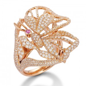 Rose gold ring in the shape of a butterfly. Image courtesy of MIIRORI by JACOB's Jewelry.