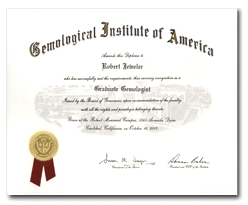 as GIA’s Graduate Gemologist Diploma