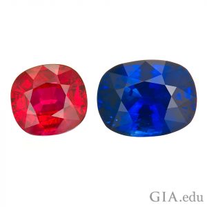 Ruby and sapphire gemstones.