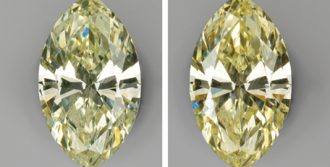 Two views of a colored diamond