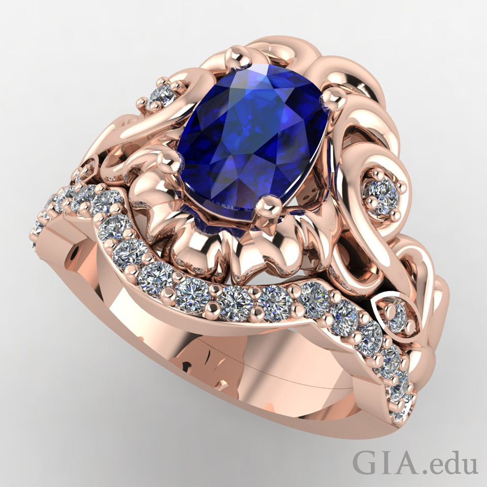 Art Nouveau inspired engagement ring