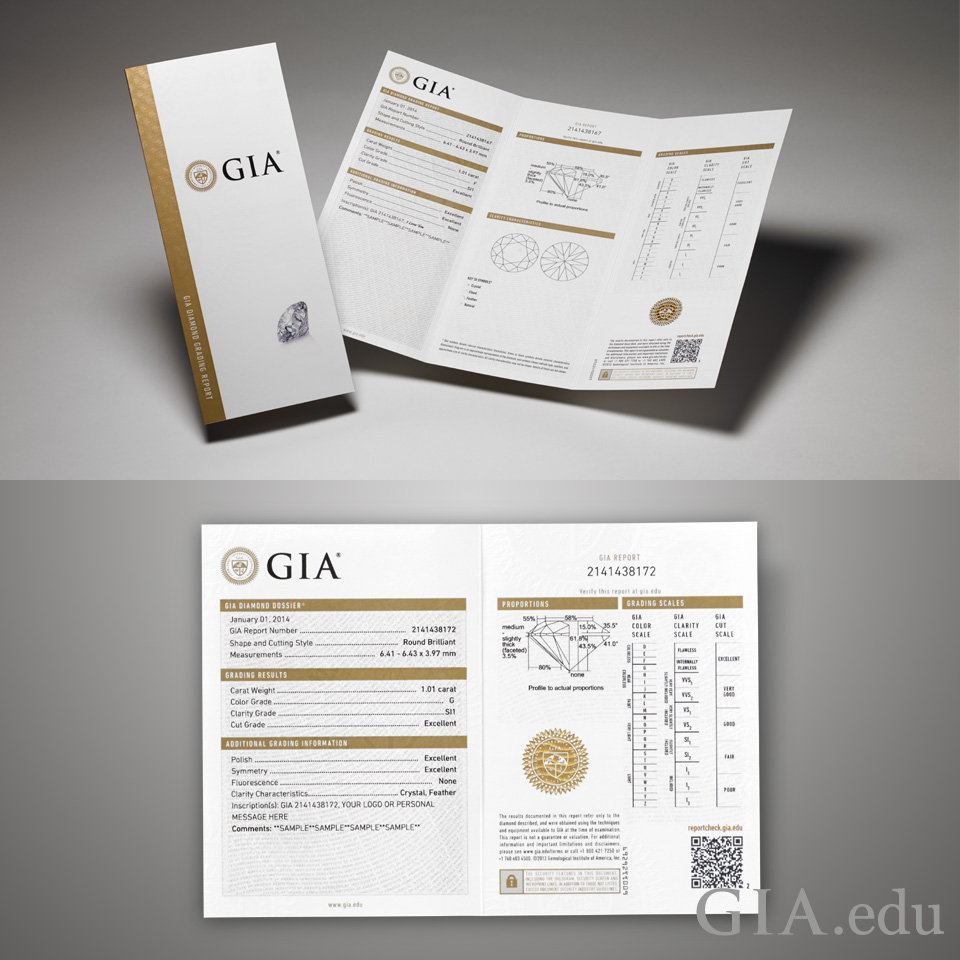 Jak poznat, zda je diamant pravý: GIA Diamond Grading Report a GIA Diamond Dossier®