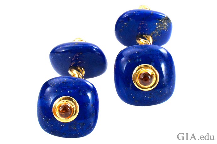 Deakin & Francis Lapis Lazuli and Cirtine Estate Cuff Links