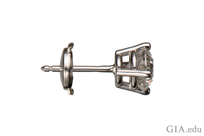 Locking earring backs help protect diamond earrings from loss.