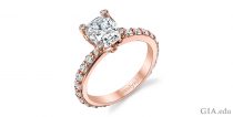 Rose gold diamond engagement ring.