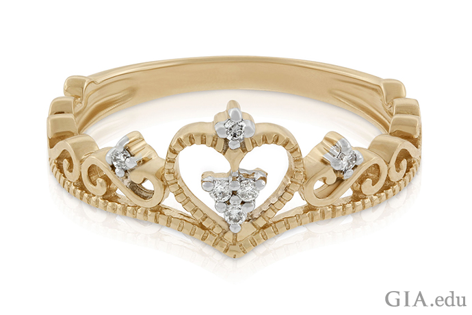 Heart and sales crown ring