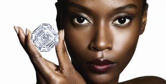 The D color Graff Lesedi La Rona weighs 302.37 carats (cts) and is currently the largest square emerald cut diamond in the world. The diamond crystal it was cut from weighed an astounding 1,109 cts. It was found in the Karowe Mine in Botswana in 2015. Courtesy: Graff.