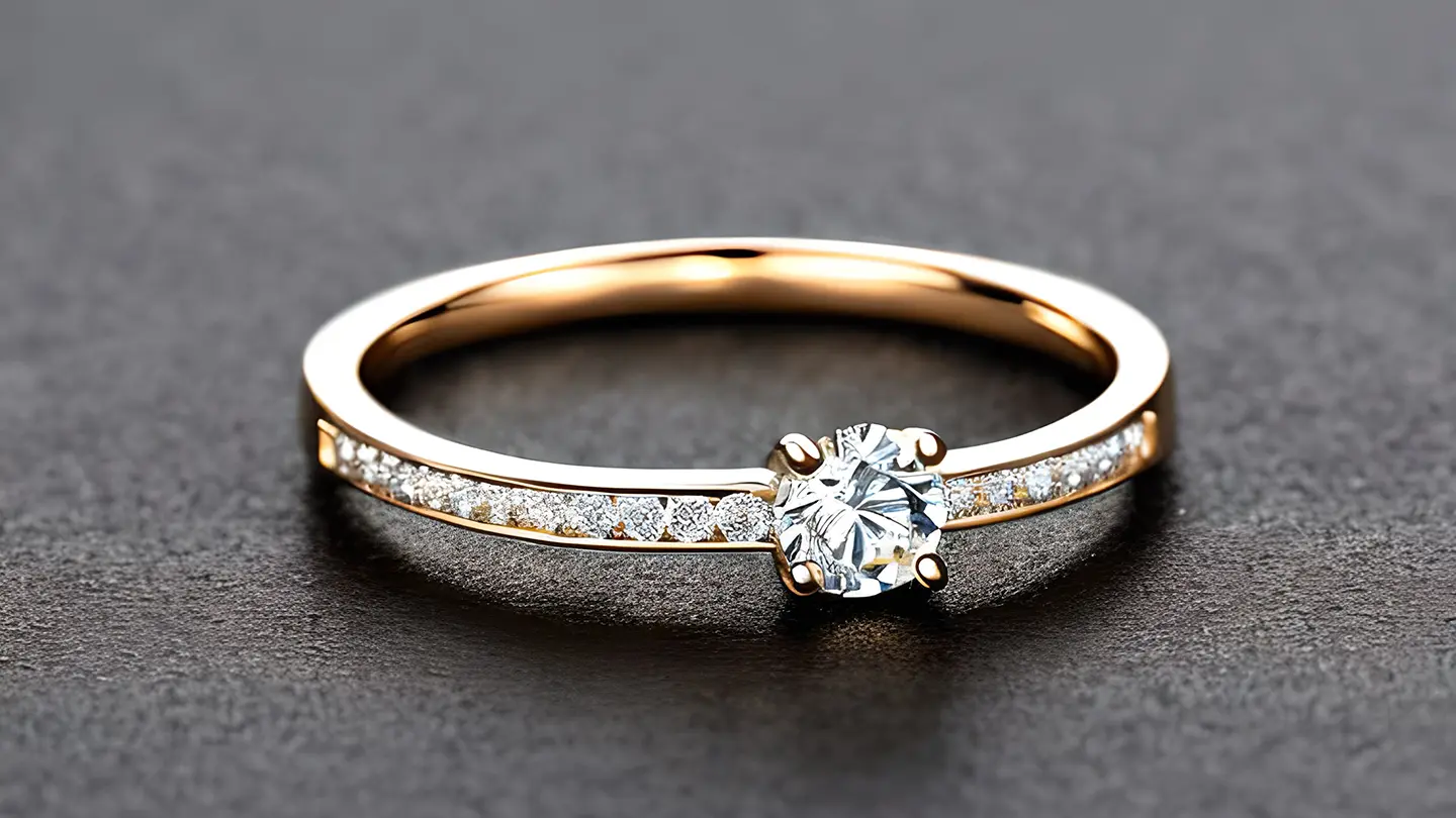 Channel set diamond ring