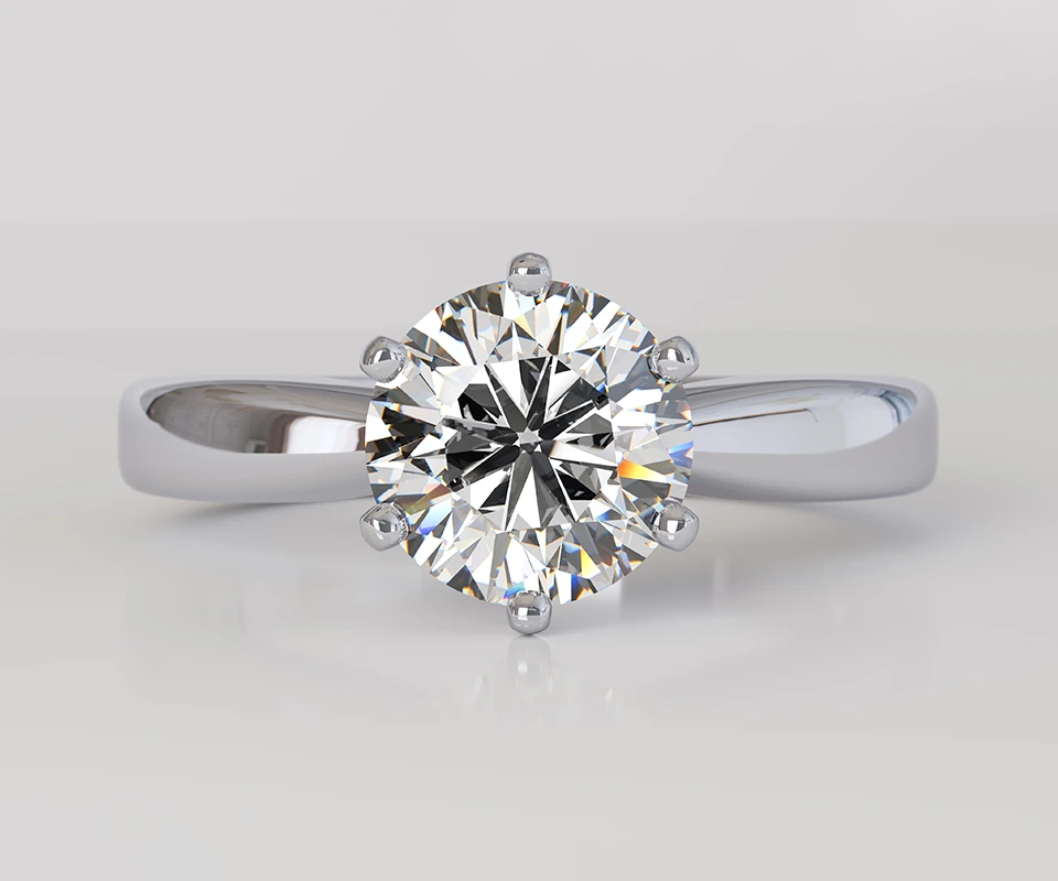 Round brilliant diamond solitaire ring