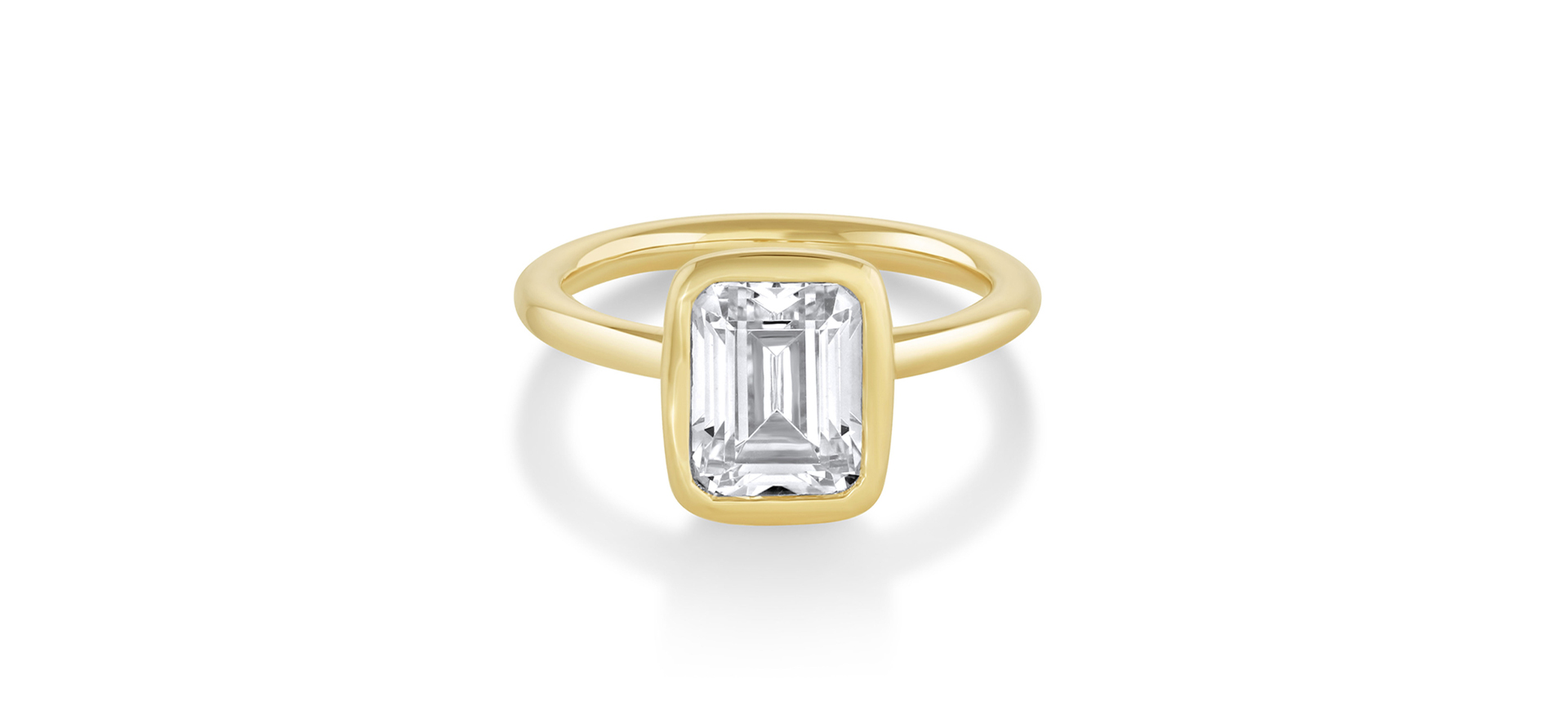Yellow gold diamond engagement ring.