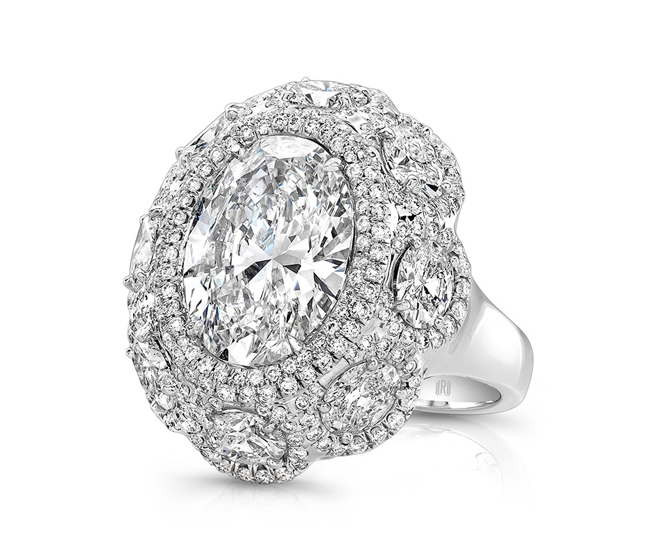 Oval diamond cocktail ring