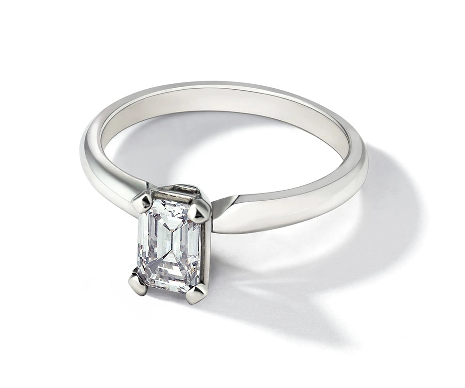 A diamond ring with large prongs