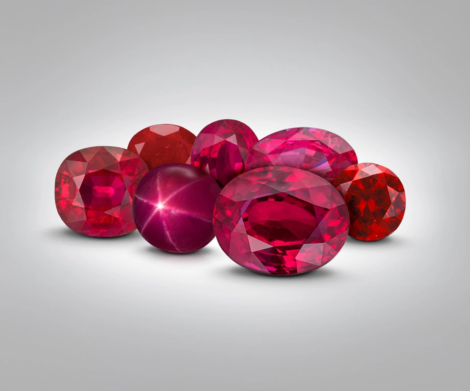 An assortment of rubies, including a star ruby