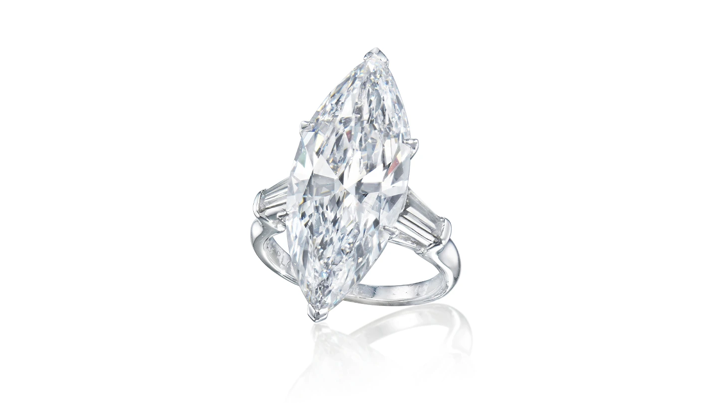 Marquise cut diamond ring.