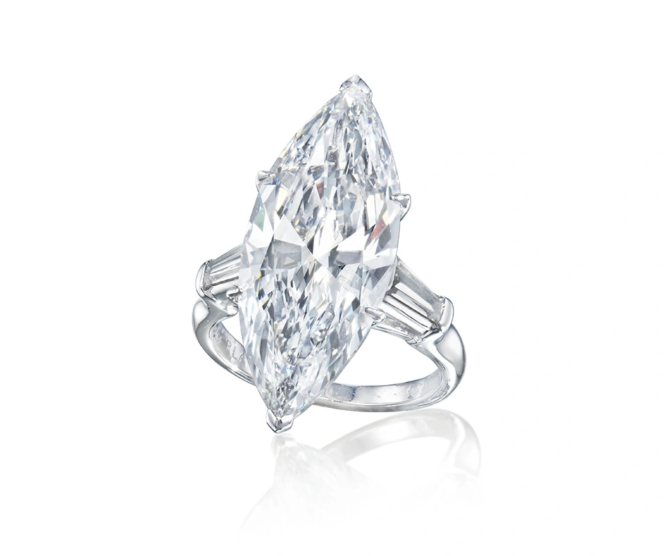 Marquise cut diamond ring