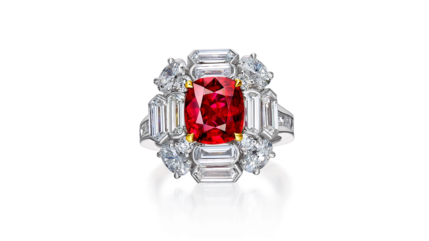 Ruby and diamond ring.