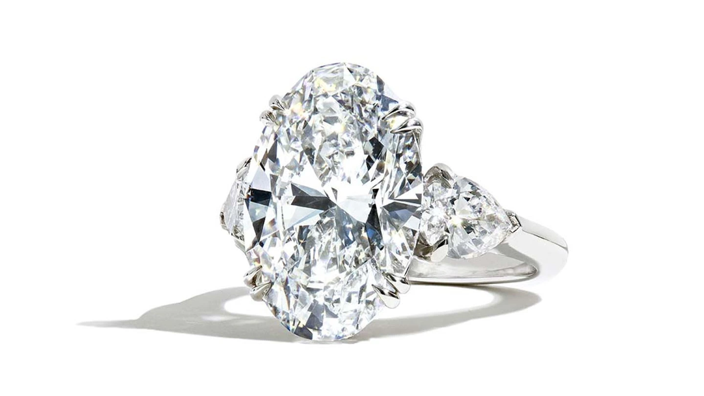 8.72-carat oval diamond ring.