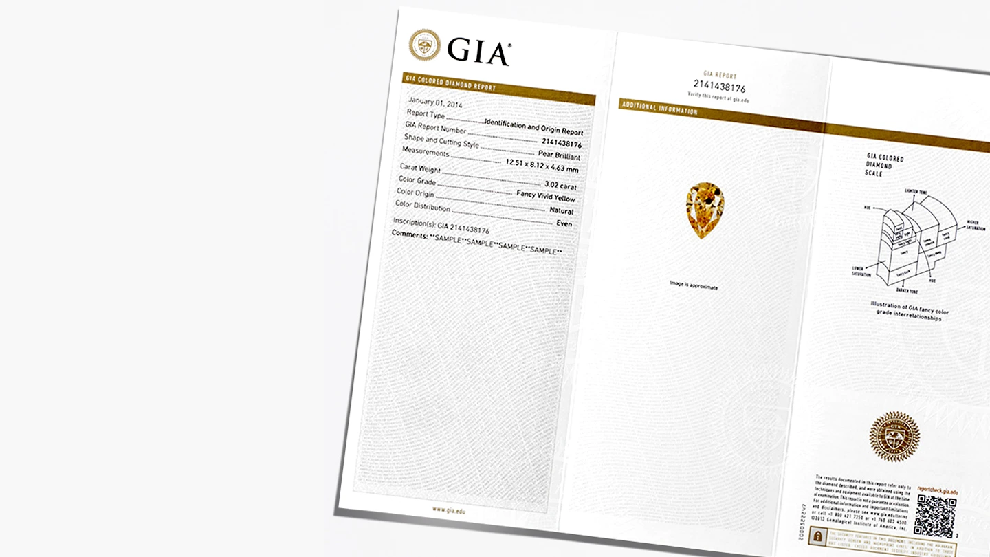 GIA Colored Diamond Grading Report