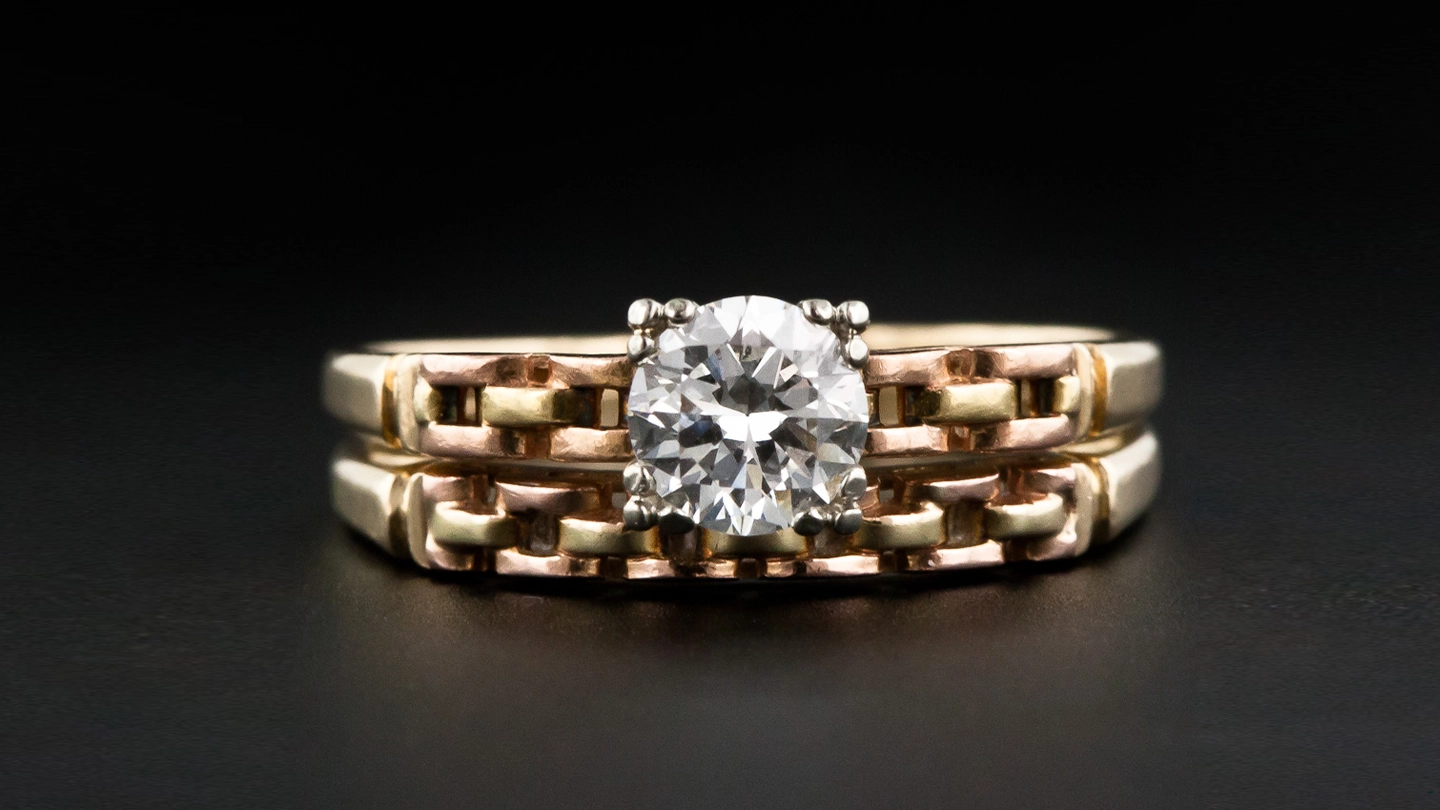 A solitaire diamond ring featuring a transitional cut diamond