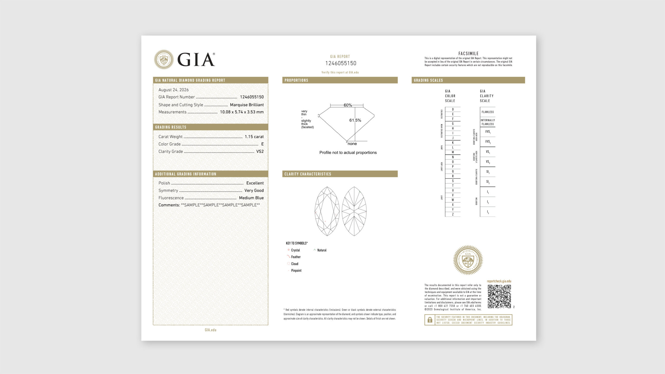 A GIA Diamond Grading Report