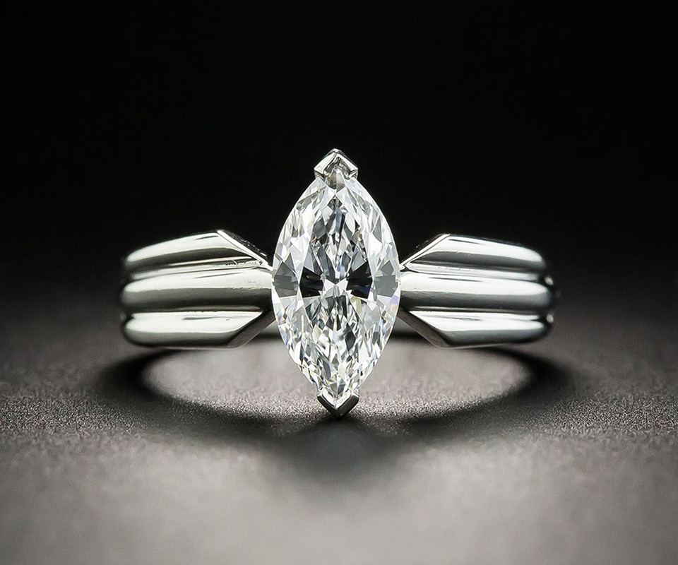 Cartier marquise diamond ring with v prongs